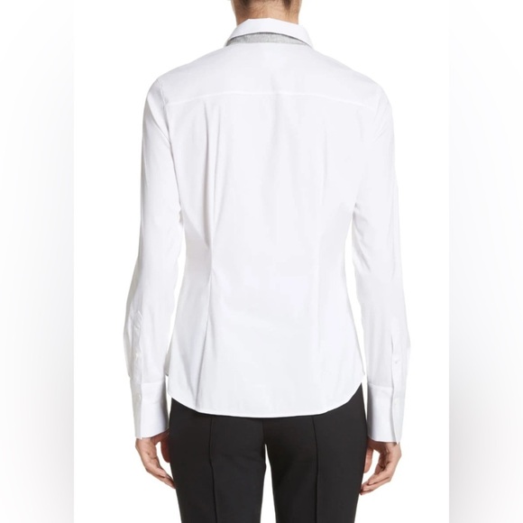 Lafayette 148 “Linley” Stretch Button-Up Shirt – White – Size Small - Picture 3 of 12
